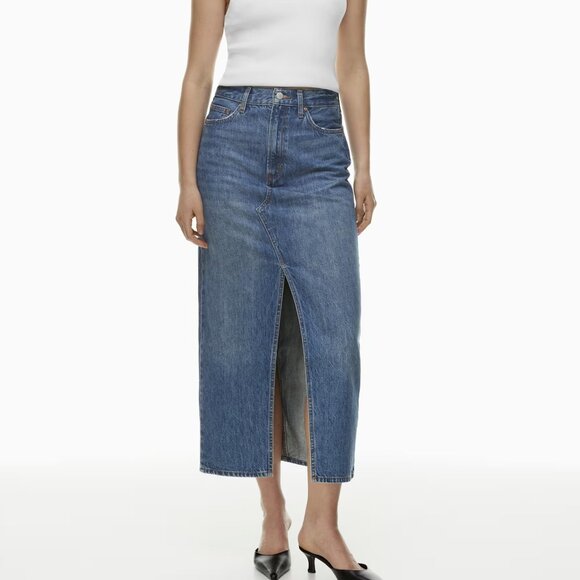 Aritzia Denim Forum '90s Vintage Maxi Skirt – 5 Yrs Kiss 'n' Tell Blue, Size 30 - Picture 1 of 9